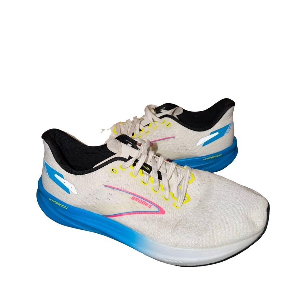 Brooks Hyperion Men’s Running Shoe - White with Blue Accent size 10 - Picture 2 of 6